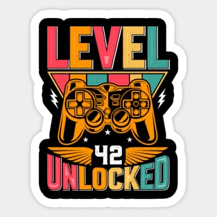 Level 42 Unlocked Awesome Since 1981 Funny Gamer Birthday Sticker